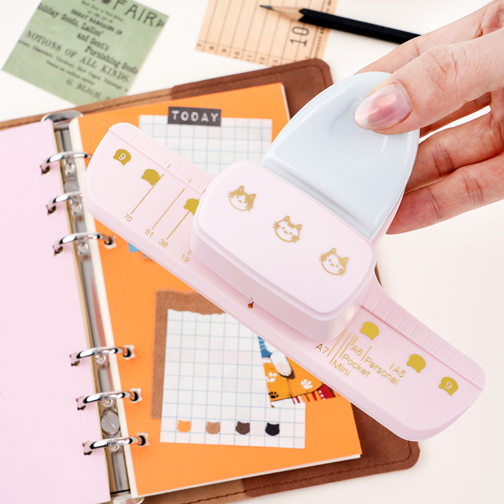 Paper Punch 3 Hole - Cute Cat Head 3-Hole Punch for