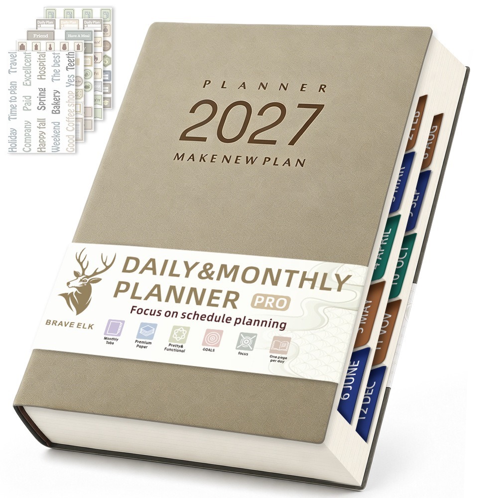 A5 Size Daily Planner Notebook - Journal Leather Hardcover 评论和价格