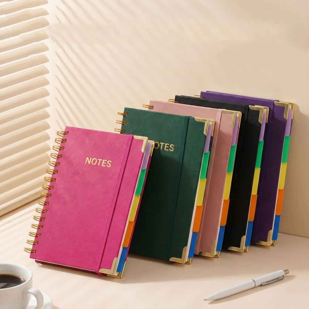 A5 Hardcover Spiral Notebook 3 - Journal Leather Hardcover 评论和价格