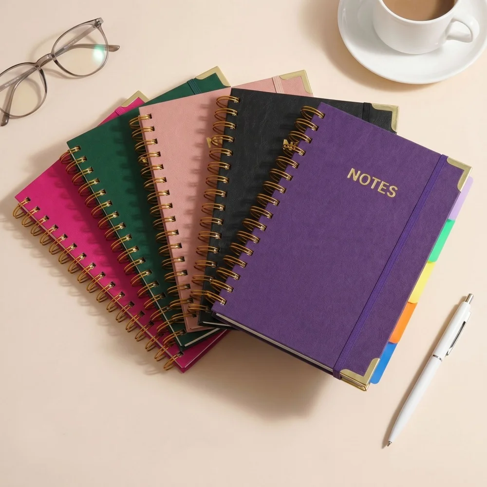 A5 Hardcover Spiral Notebook 3 - Journal Leather Hardcover 评论和价格