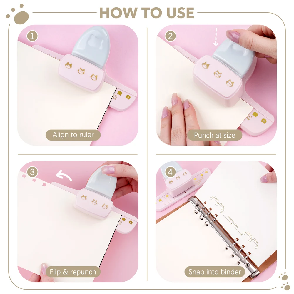 Cute Cat Head 3-Hole Punch for - Paper Punch 3 Hole 评论和价格
