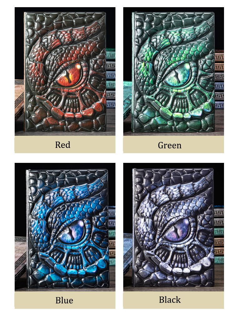 A5 3D Embossed Dragon Eye Note - Journal Leather Hardcover 评论和价格